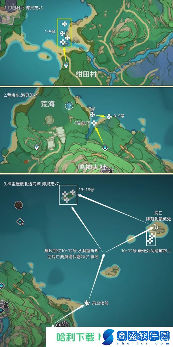 原神海靈芝全采集路線一覽 原神165個海靈芝采集路線分享