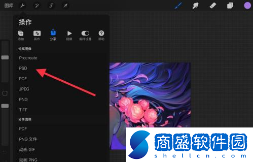 procreate能導出psd格式嗎