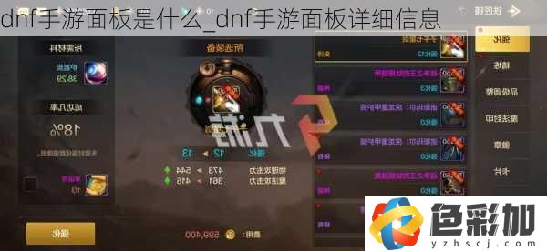 dnf手游面板是什么