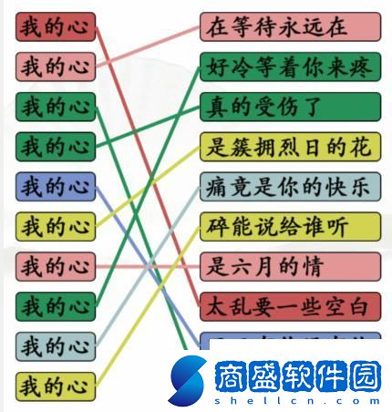 漢字找茬王連線我的心開頭的熱歌怎么通關