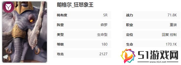 星際52區(qū)朗格爾角色技能屬性介紹