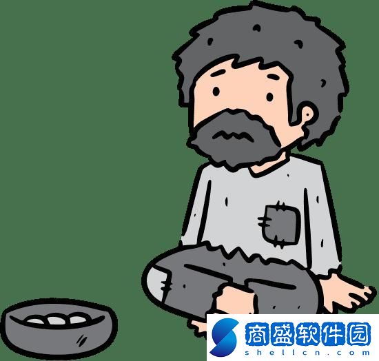 乞丐張手繪插畫462